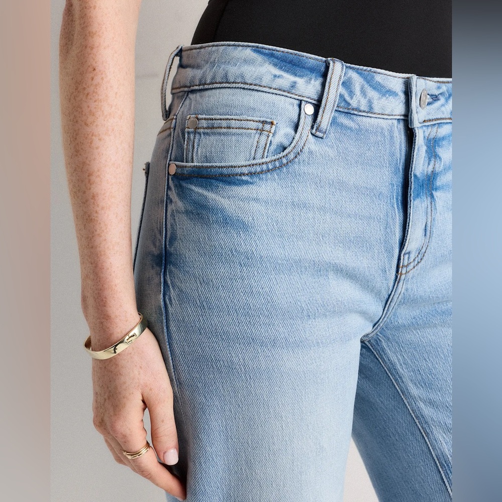 Quince Light Blue Straight-Leg Women's Jeans - Picture 3 of 13